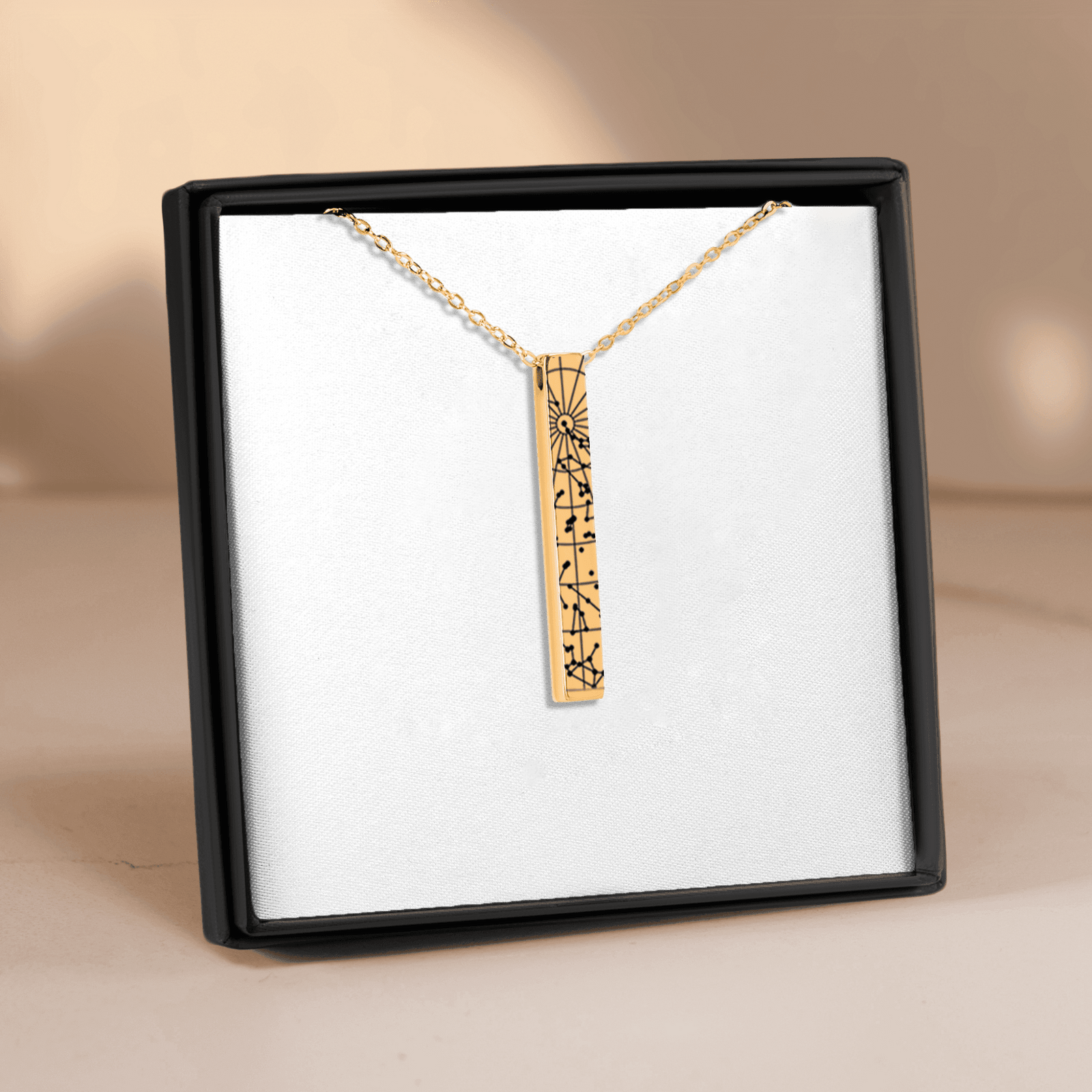 Collier Carte des Étoiles Personnalisé (Barre 3D)