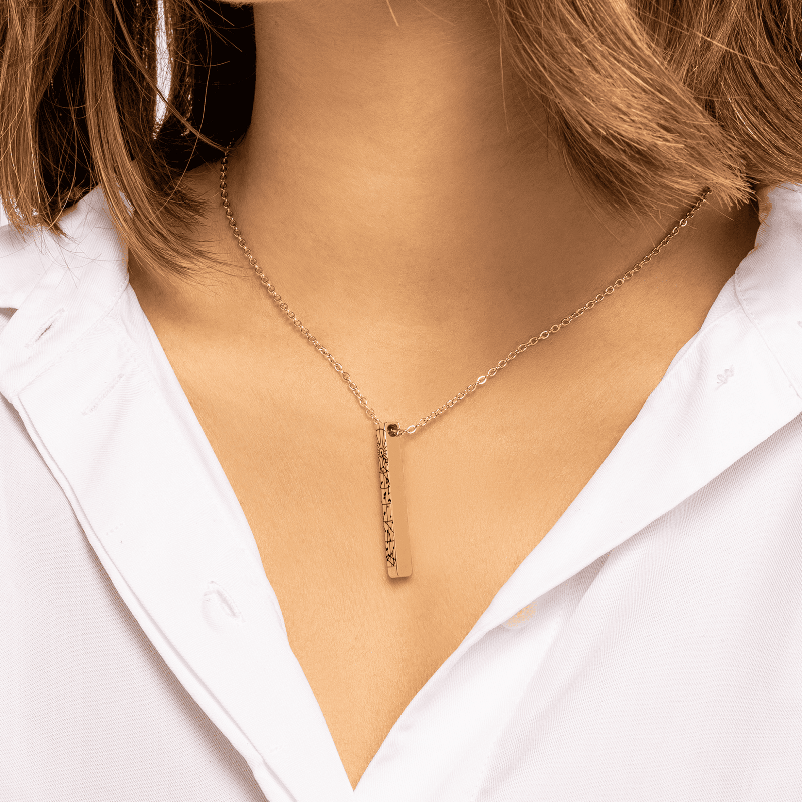 Collier Carte des Étoiles Personnalisé (Barre 3D)