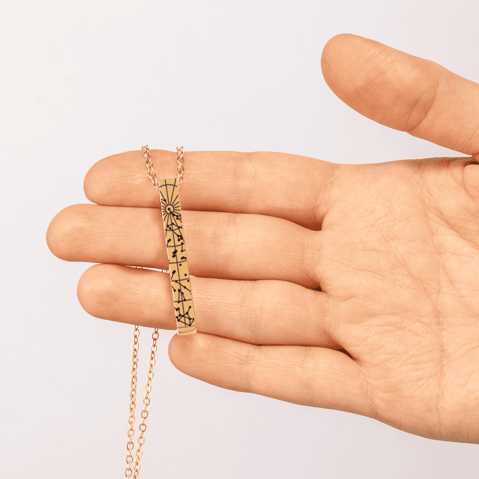 Collier Carte des Étoiles Personnalisé (Barre 3D)