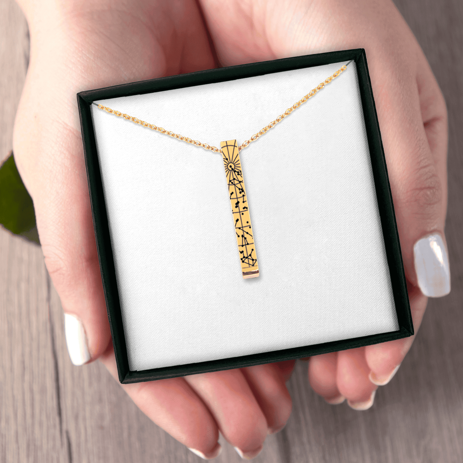 Collier Carte des Étoiles Personnalisé (Barre 3D)
