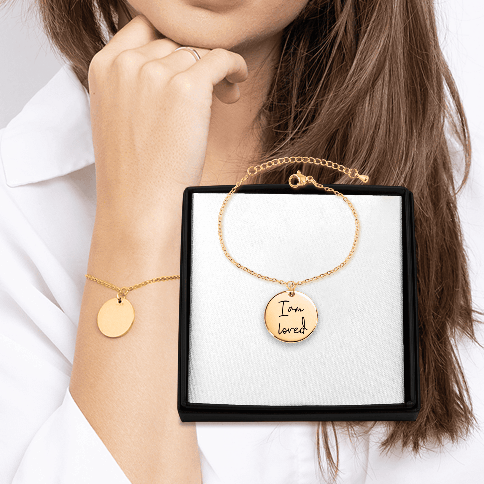 Bracelet Médaille Affirmations Personnalisée