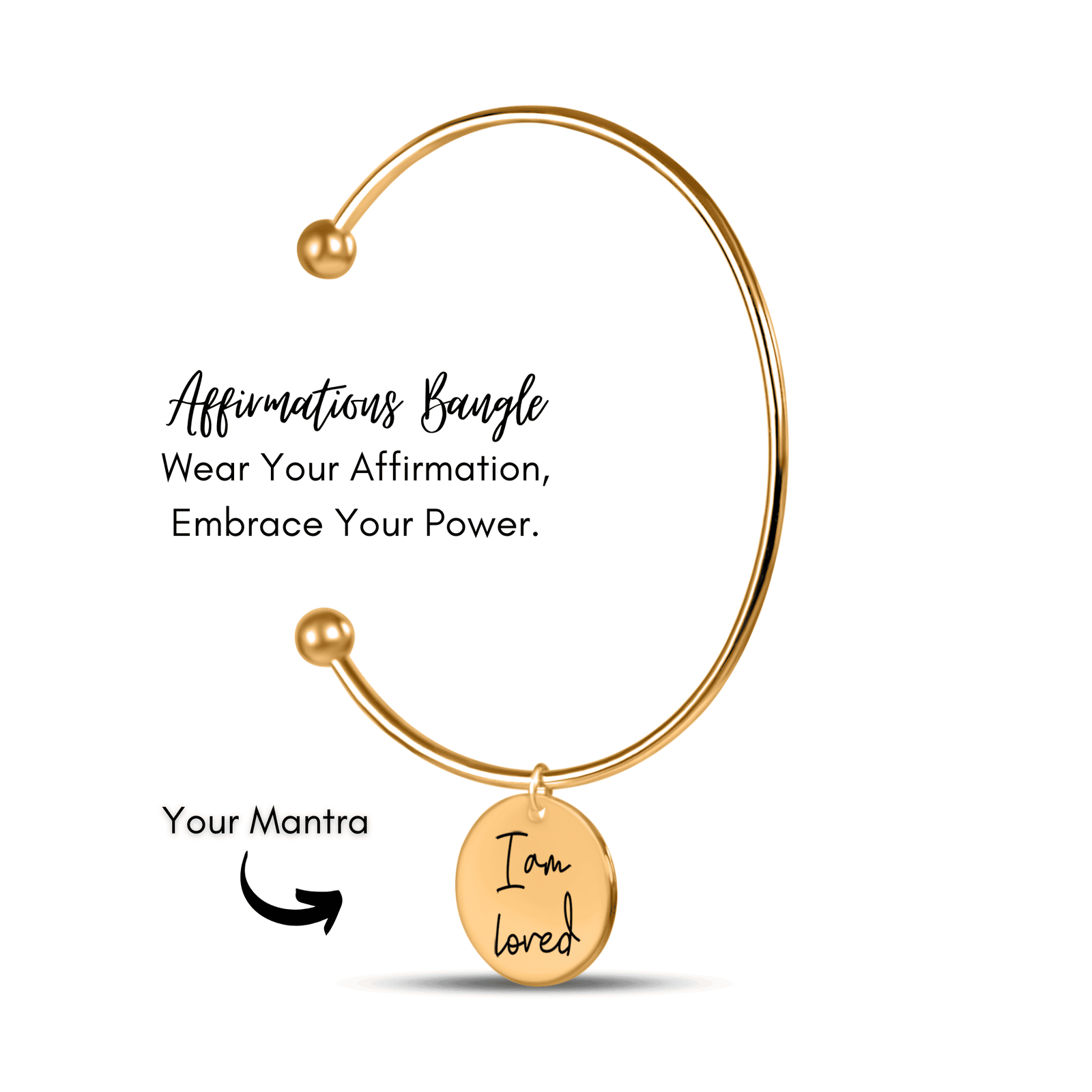 Bracelet jonc Médaille Affirmations Personnalisée