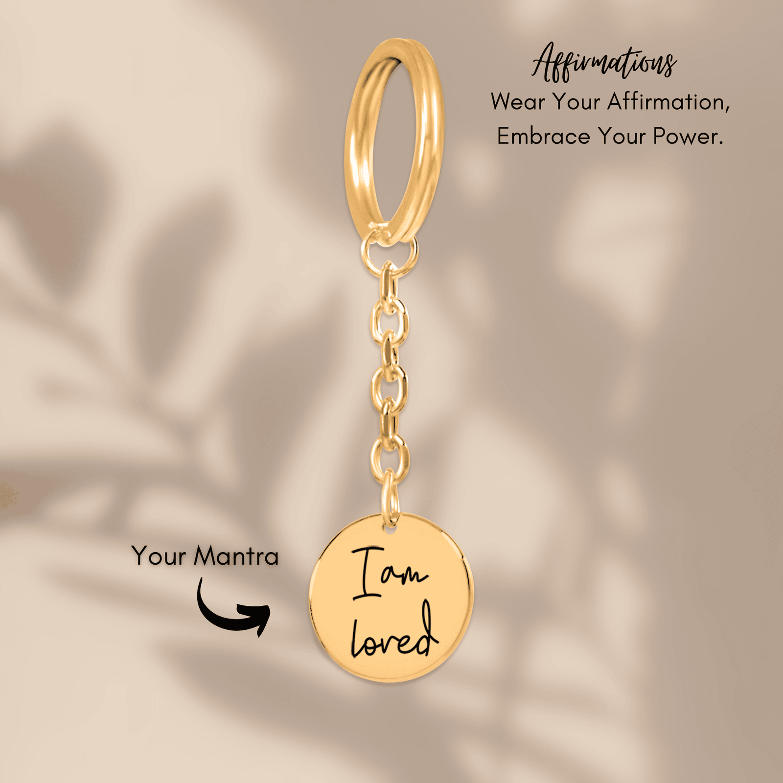 Porte-clés Médaille Affirmations Personnalisée