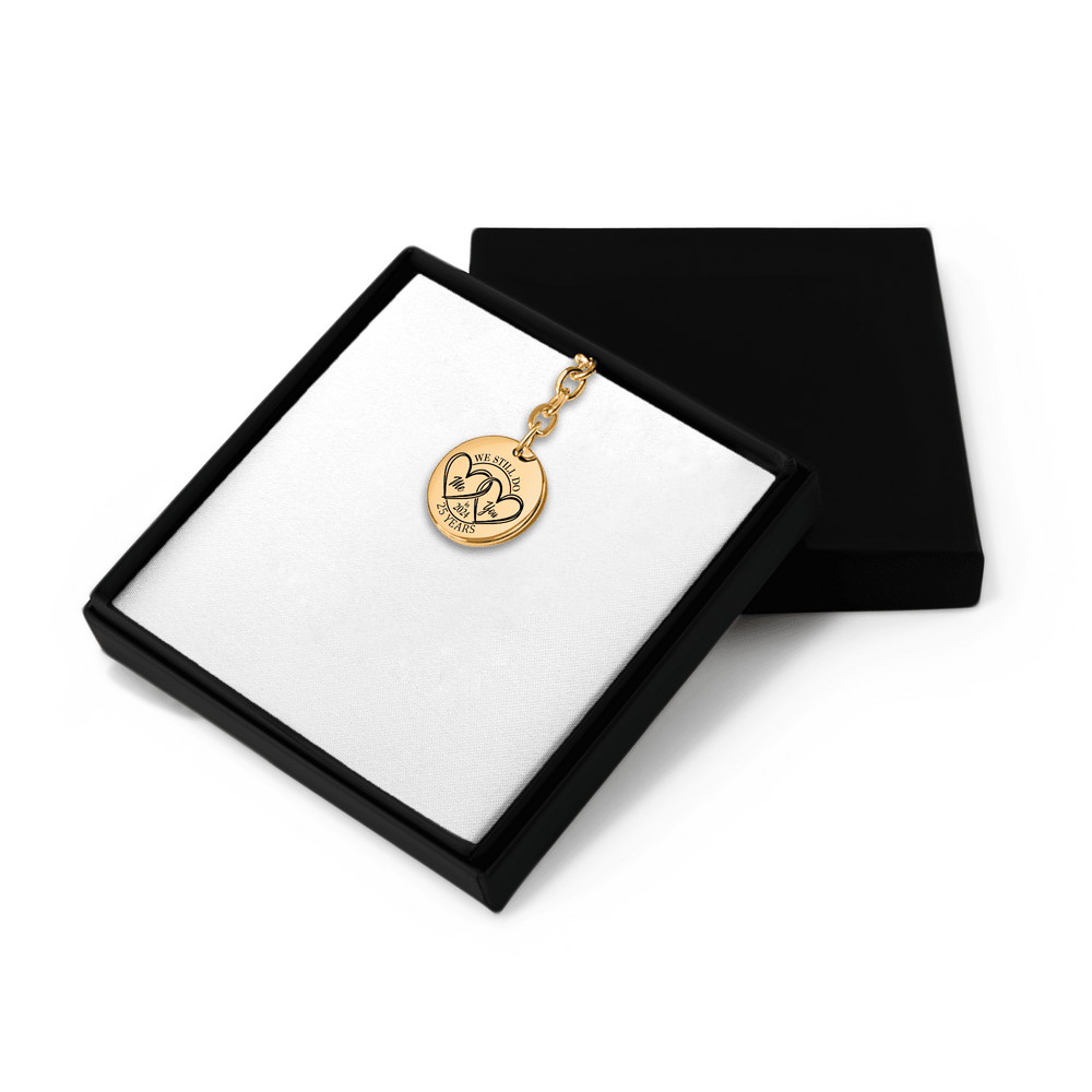 Porte-clés Médaille Anniversaire de Mariage 25 ans