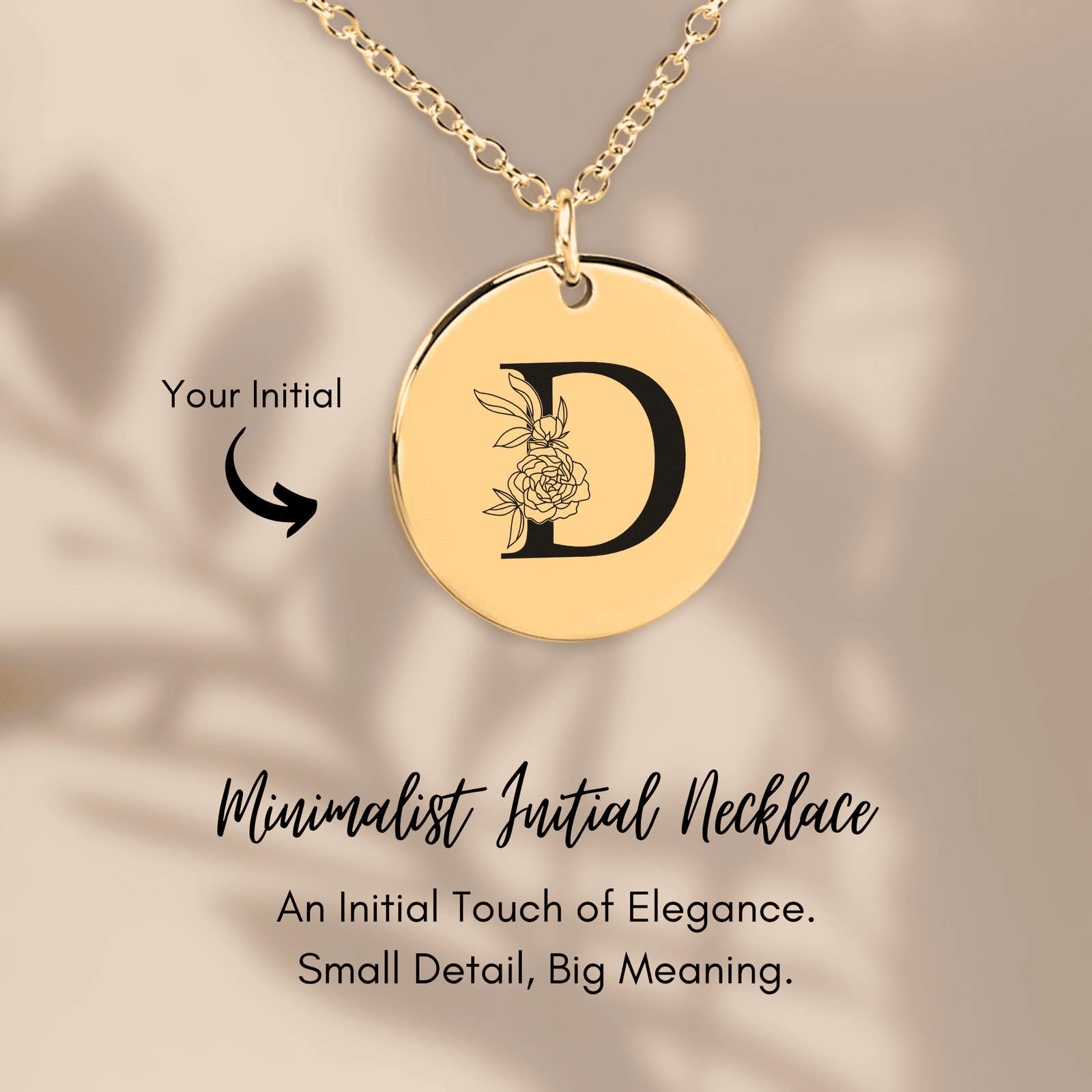 Collier Initiale Florale D Personnalisé