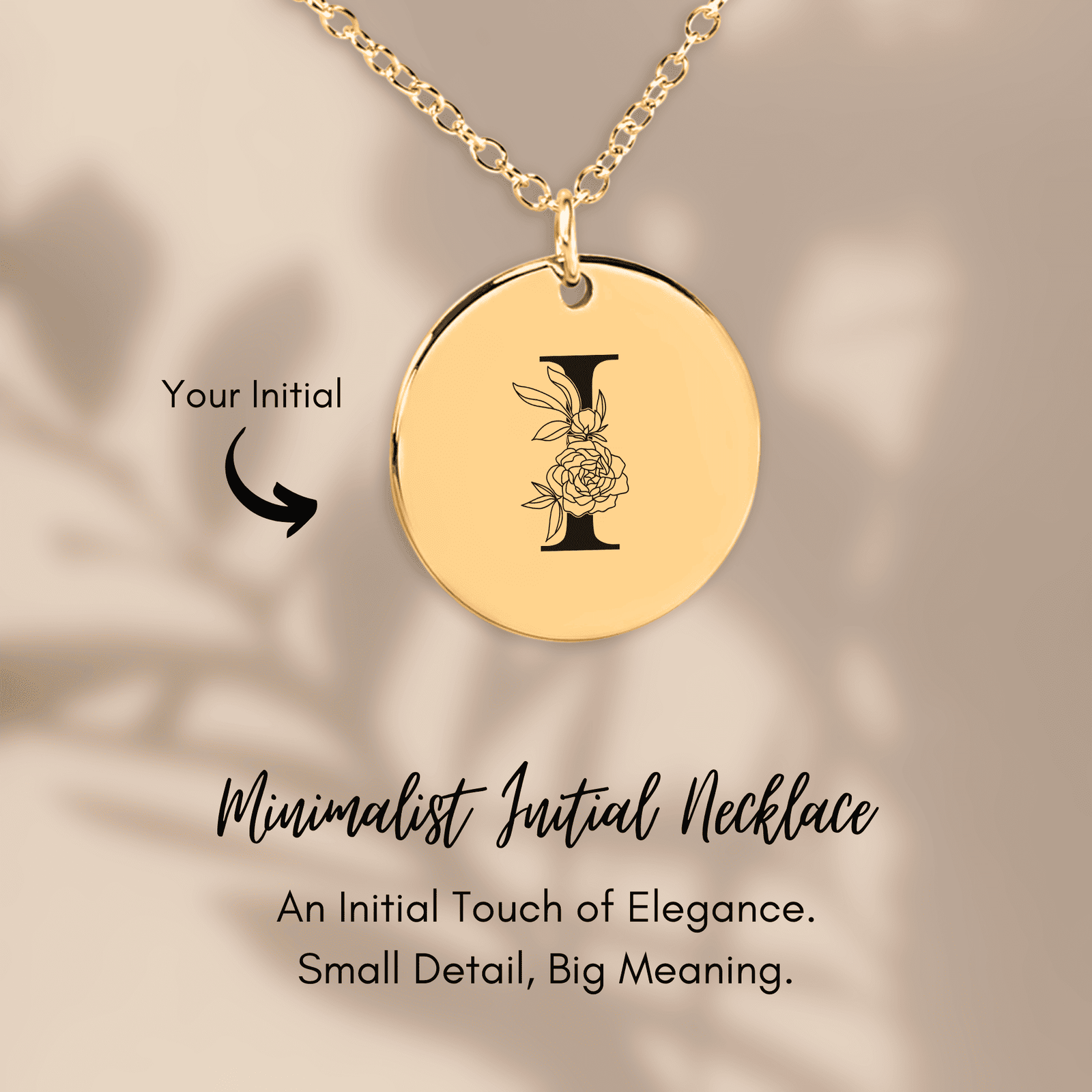 Collier Initiale Florale I Personnalisé