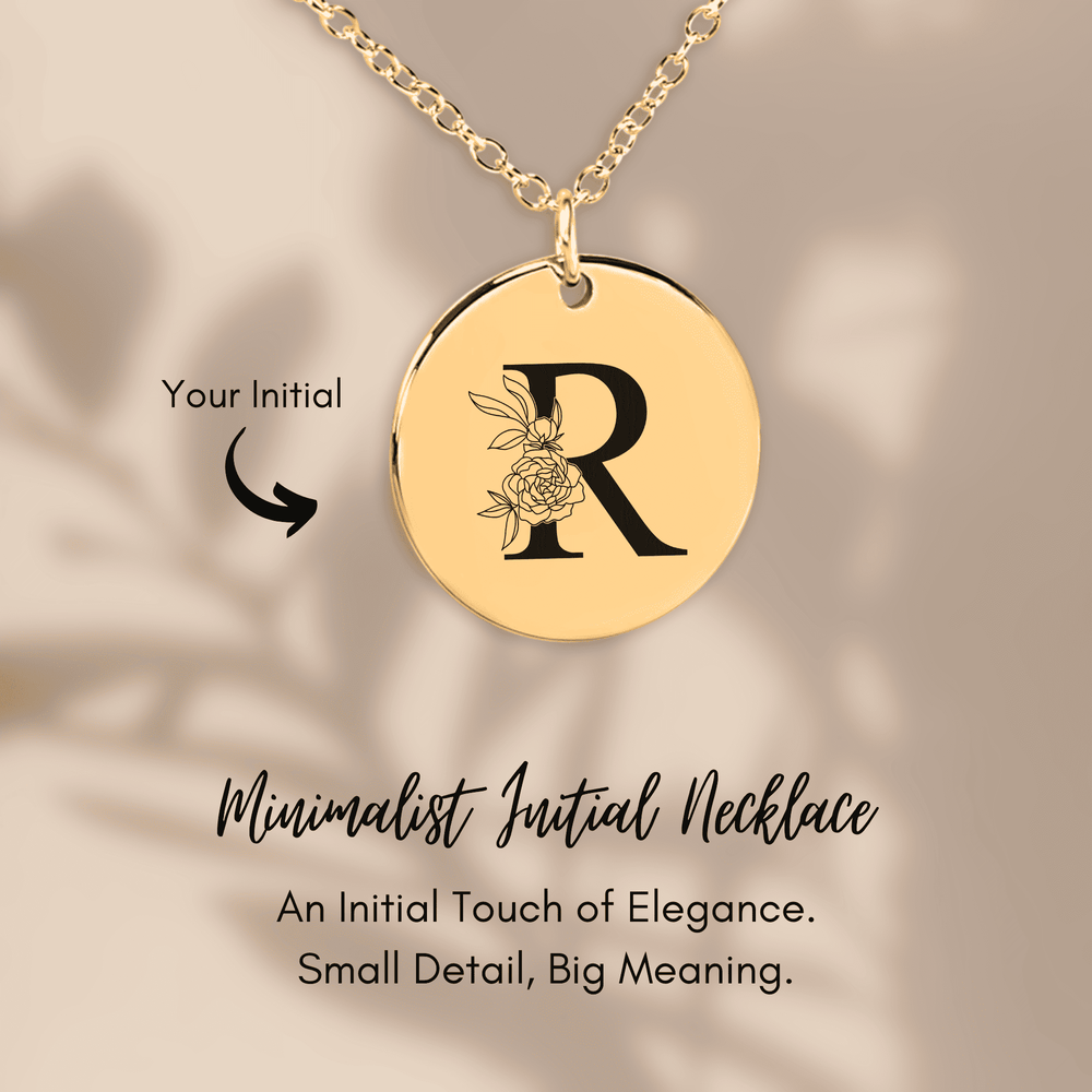 Collier Initiale Florale R Personnalisé