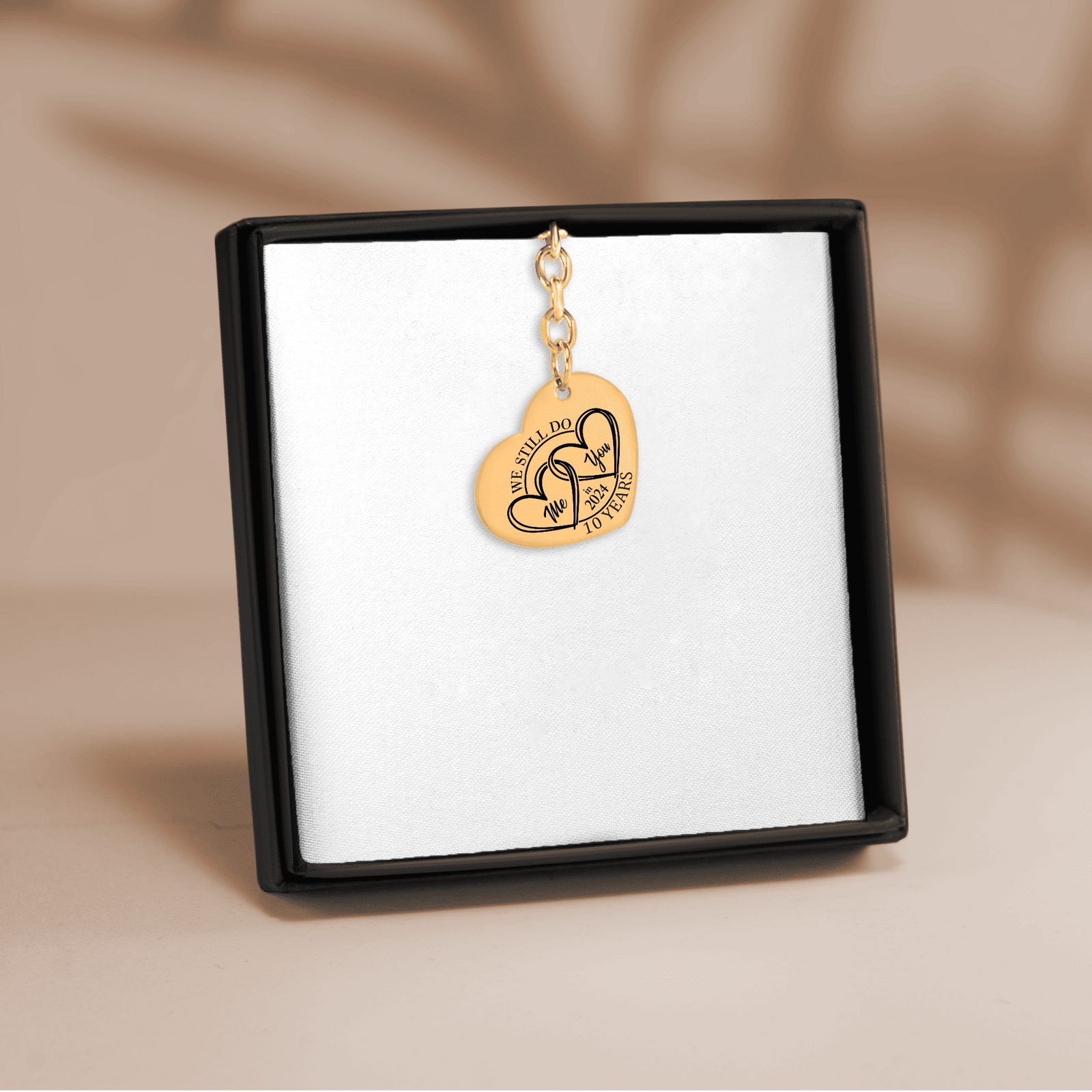 Porte-clés Coeur Anniversaire de Mariage 10 ans (noces d'étain)