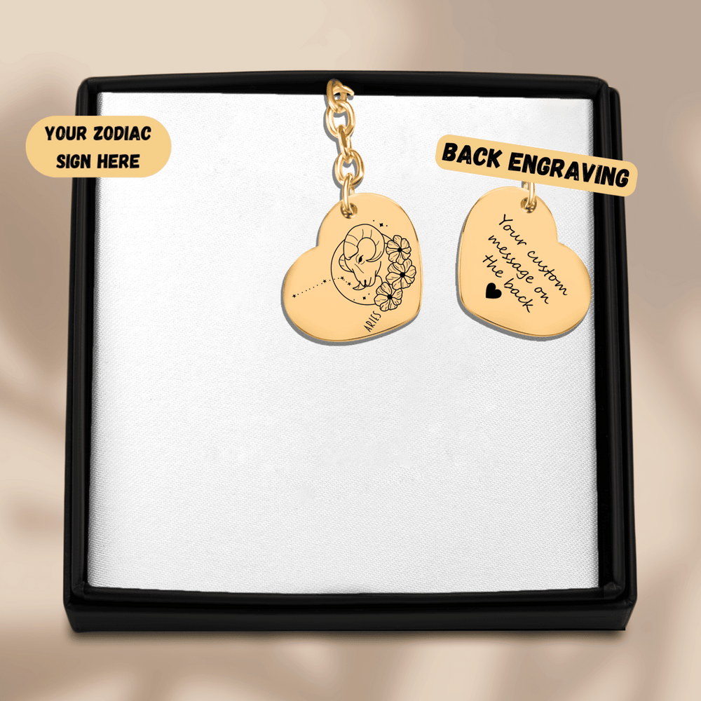 Porte-clés Coeur Signe Astrologique Bélier