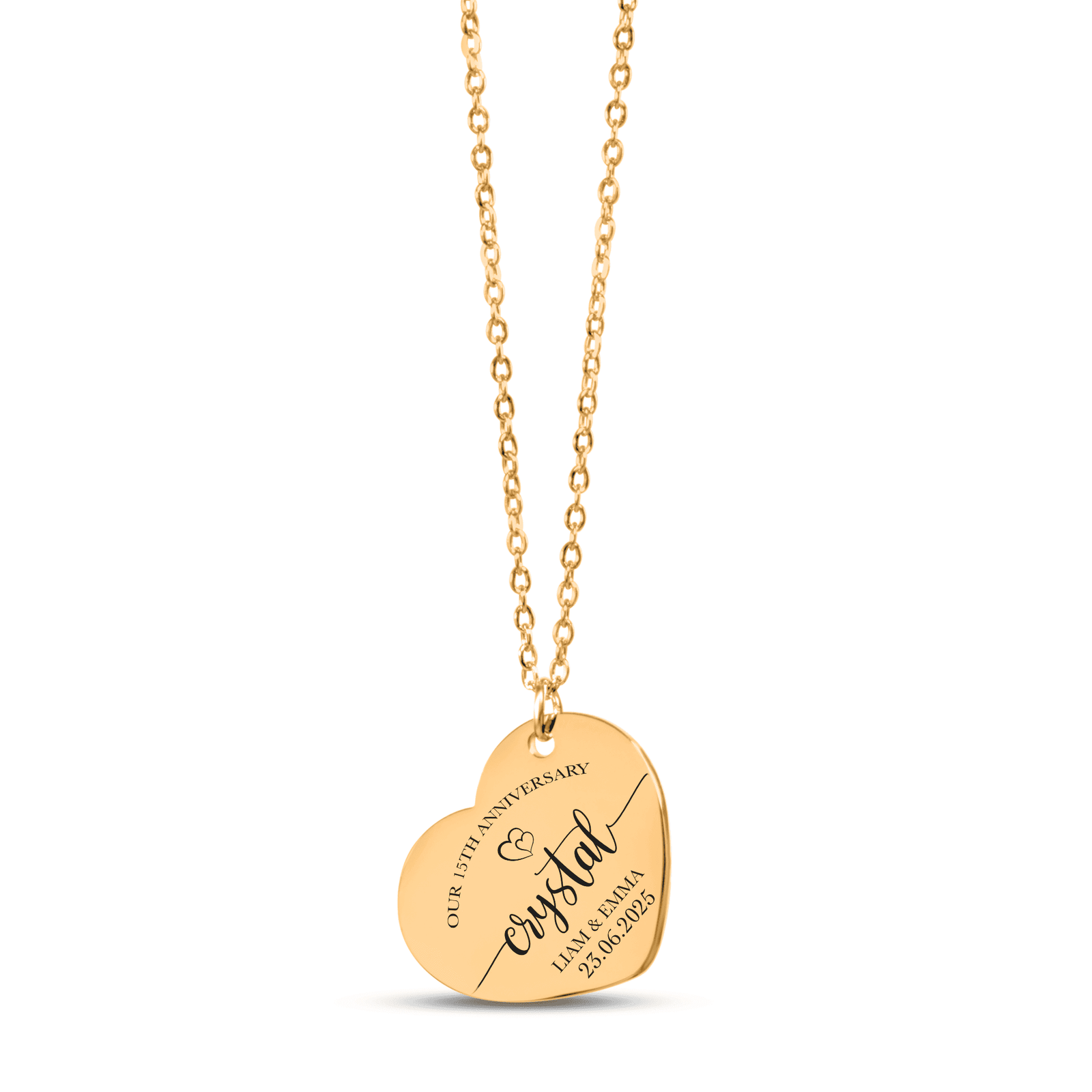 Collier Coeur Anniversaire de Mariage 15 ans (noces de cristal)