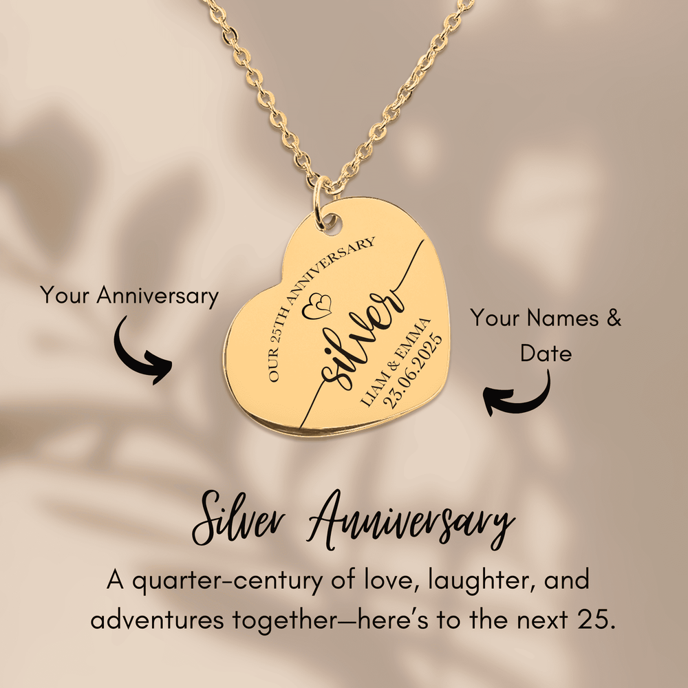 Collier Coeur Anniversaire de Mariage 25 ans