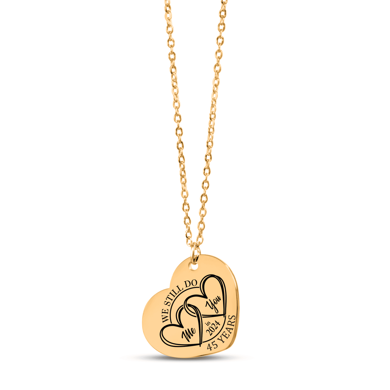Collier Coeur Anniversaire de Mariage 45 ans (noces de vermeil)