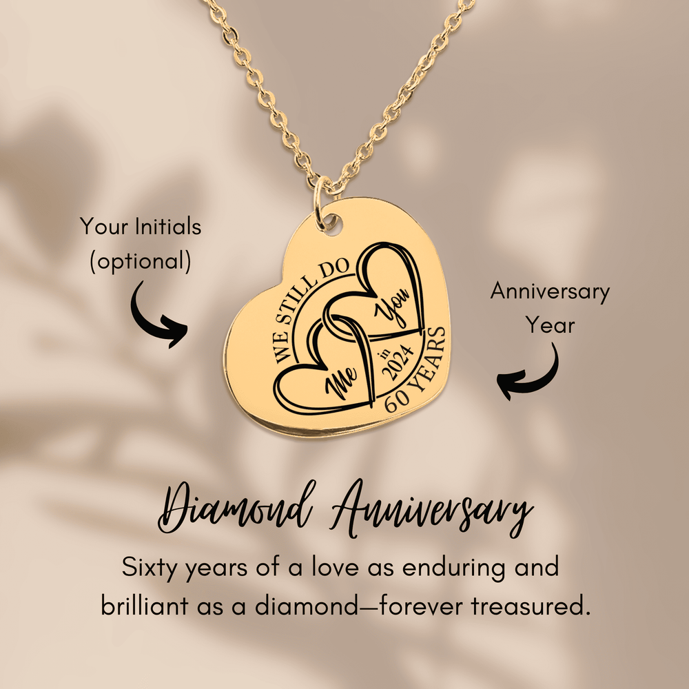 Collier Coeur Anniversaire de Mariage 60 ans (noces de diamant)