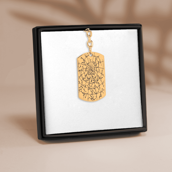 Porte-clés Carte des Étoiles Personnalisé (Plaque)