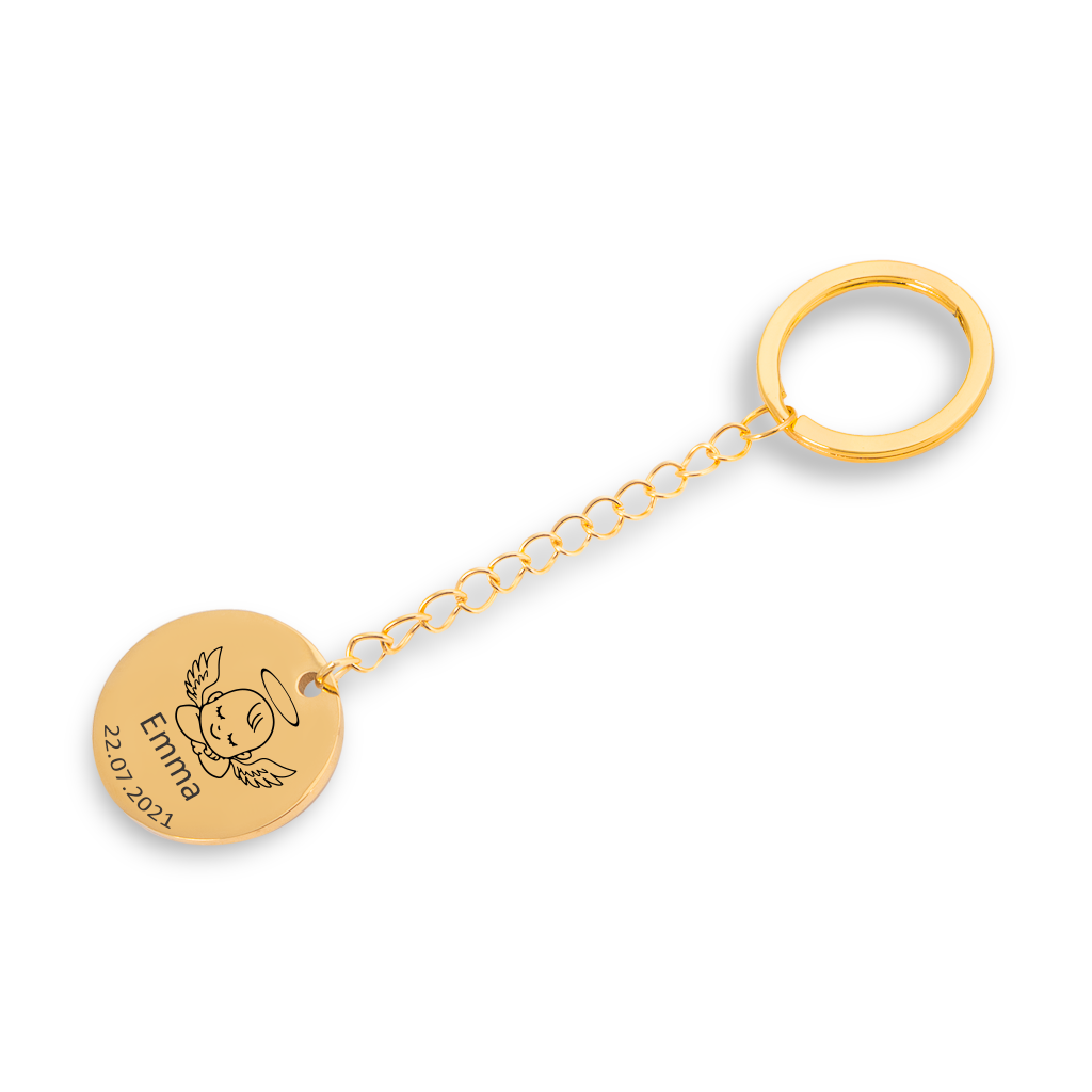 Personalisierter Baby-Engel-Schlüsselanhänger