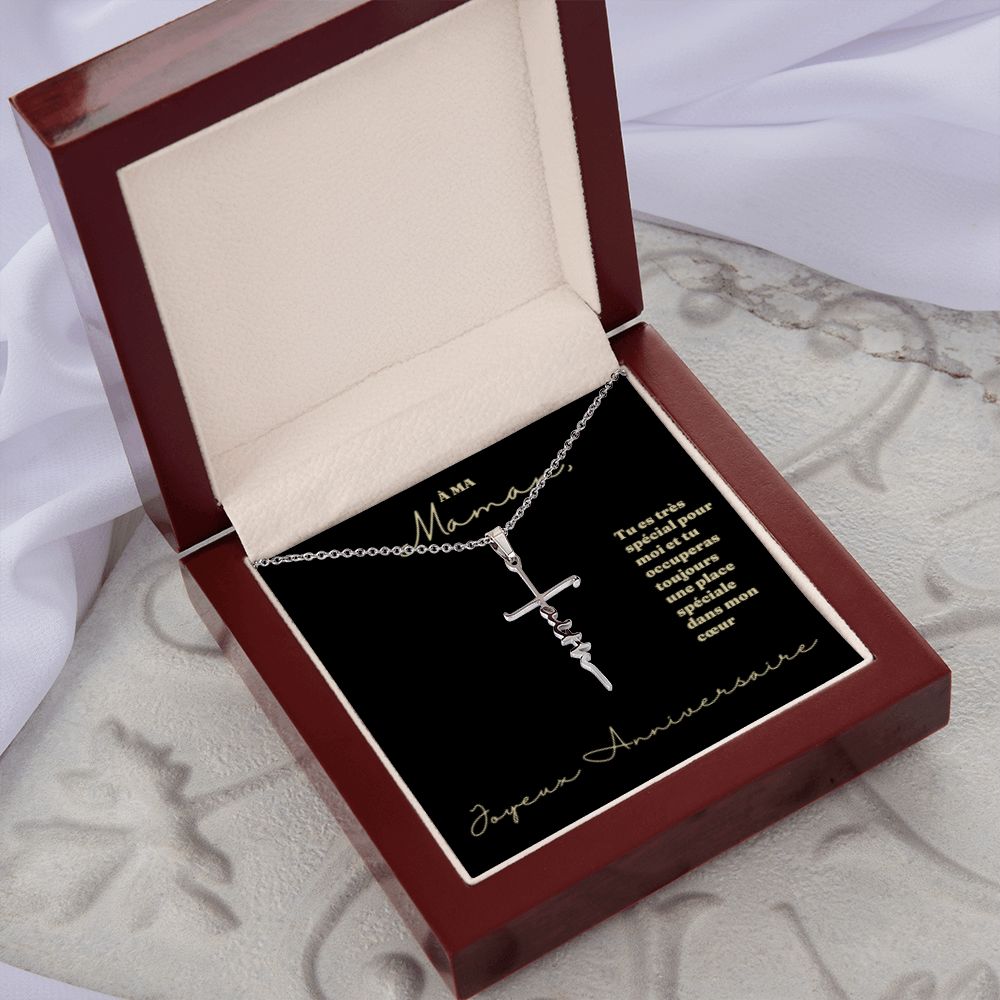 Collier Croix de la Foi avec Message Personnalisable