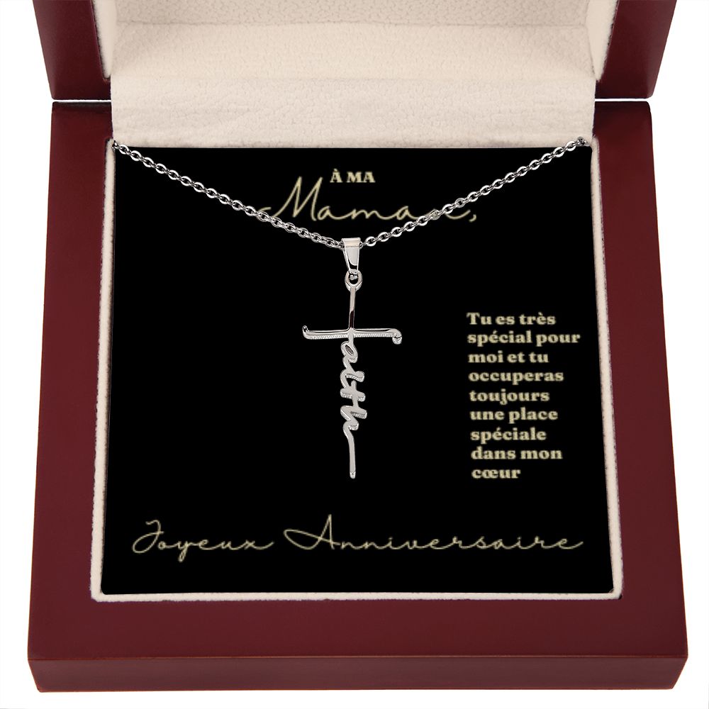Collier Croix de la Foi avec Message Personnalisable