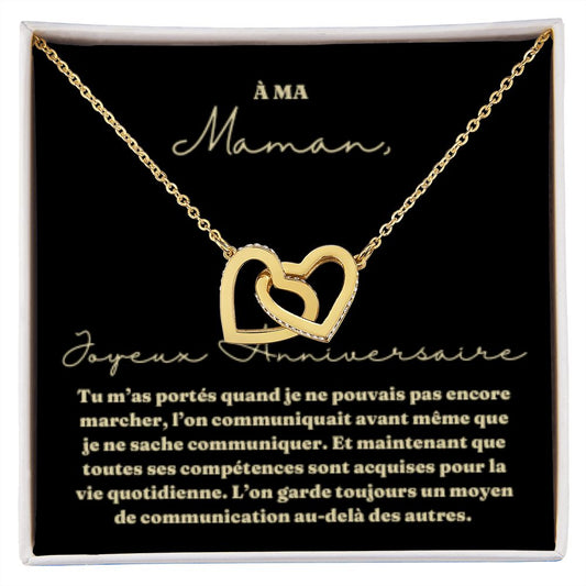 Collier pour Maman Coeur-lié avec Message Personnalisable
