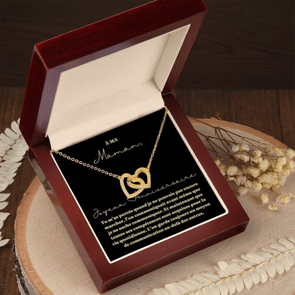 Collier pour Maman Coeur-lié avec Message Personnalisable