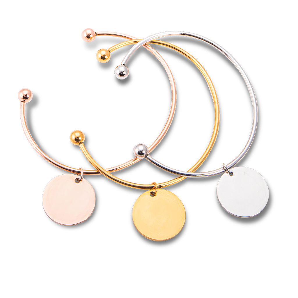 Bracelet Jonc Initiales Personnalisées d'Amitié pour 2 à 4.