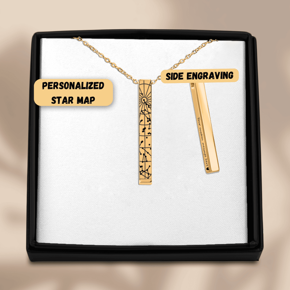 Collier Carte des Étoiles Personnalisé (Barre 3D)