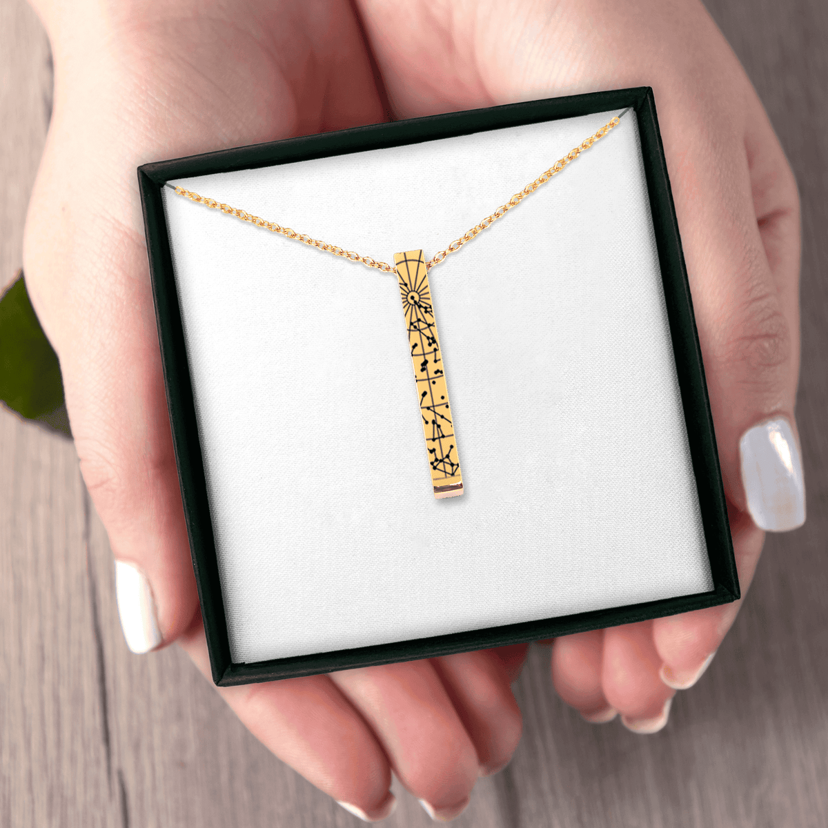 Collier Carte des Étoiles Personnalisé (Barre 3D)