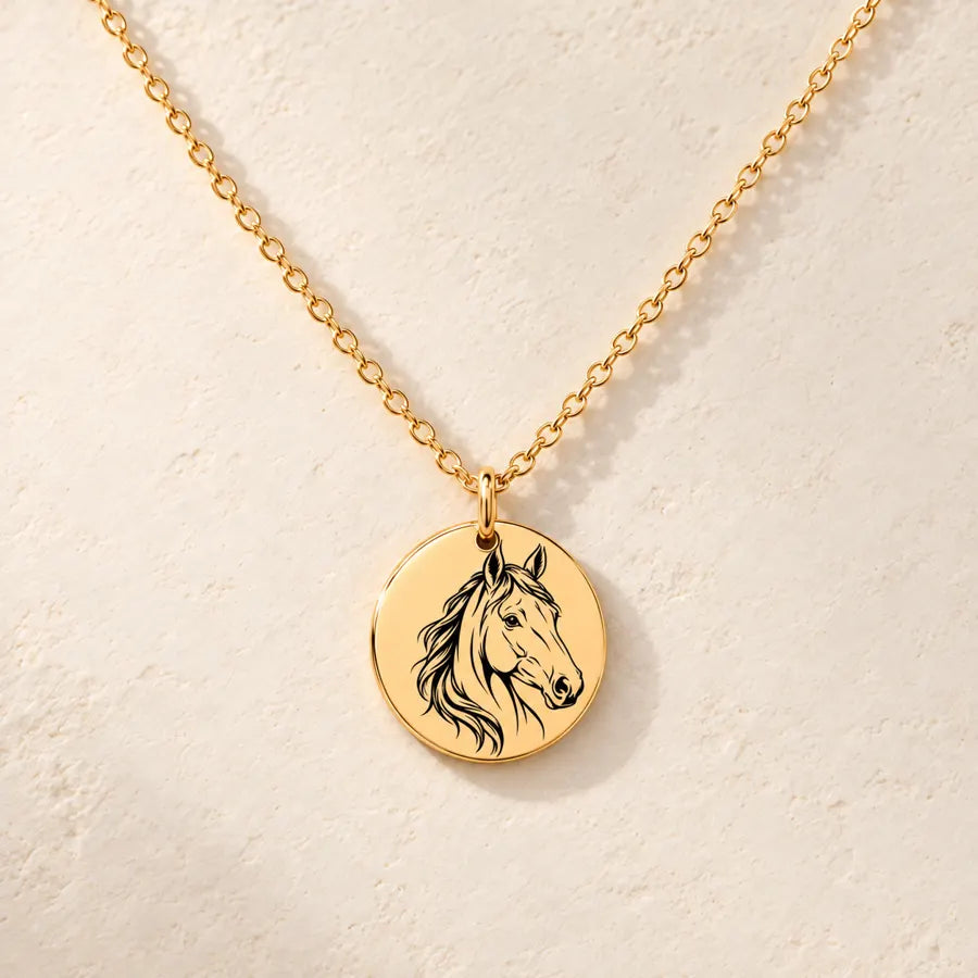 Collier Cheval Personnalisé, Prénom Gravé