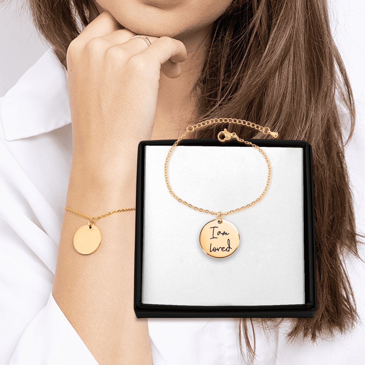 Bracelet Médaille Affirmations Personnalisée