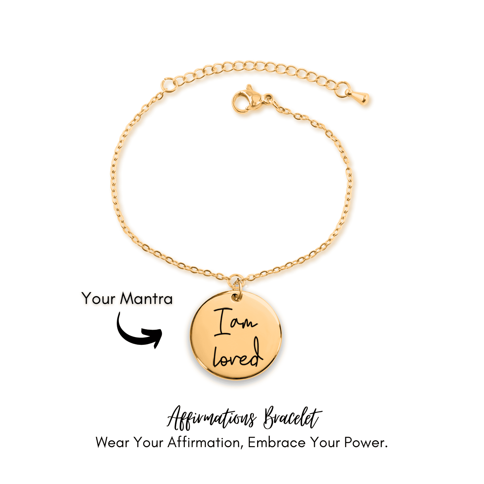 Bracelet Médaille Affirmations Personnalisée