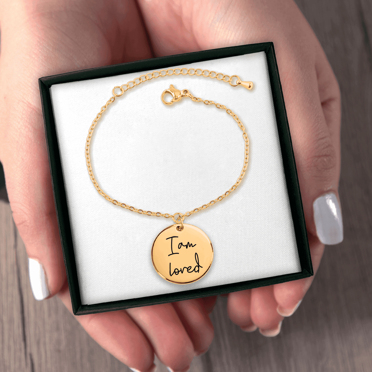Bracelet Médaille Affirmations Personnalisée