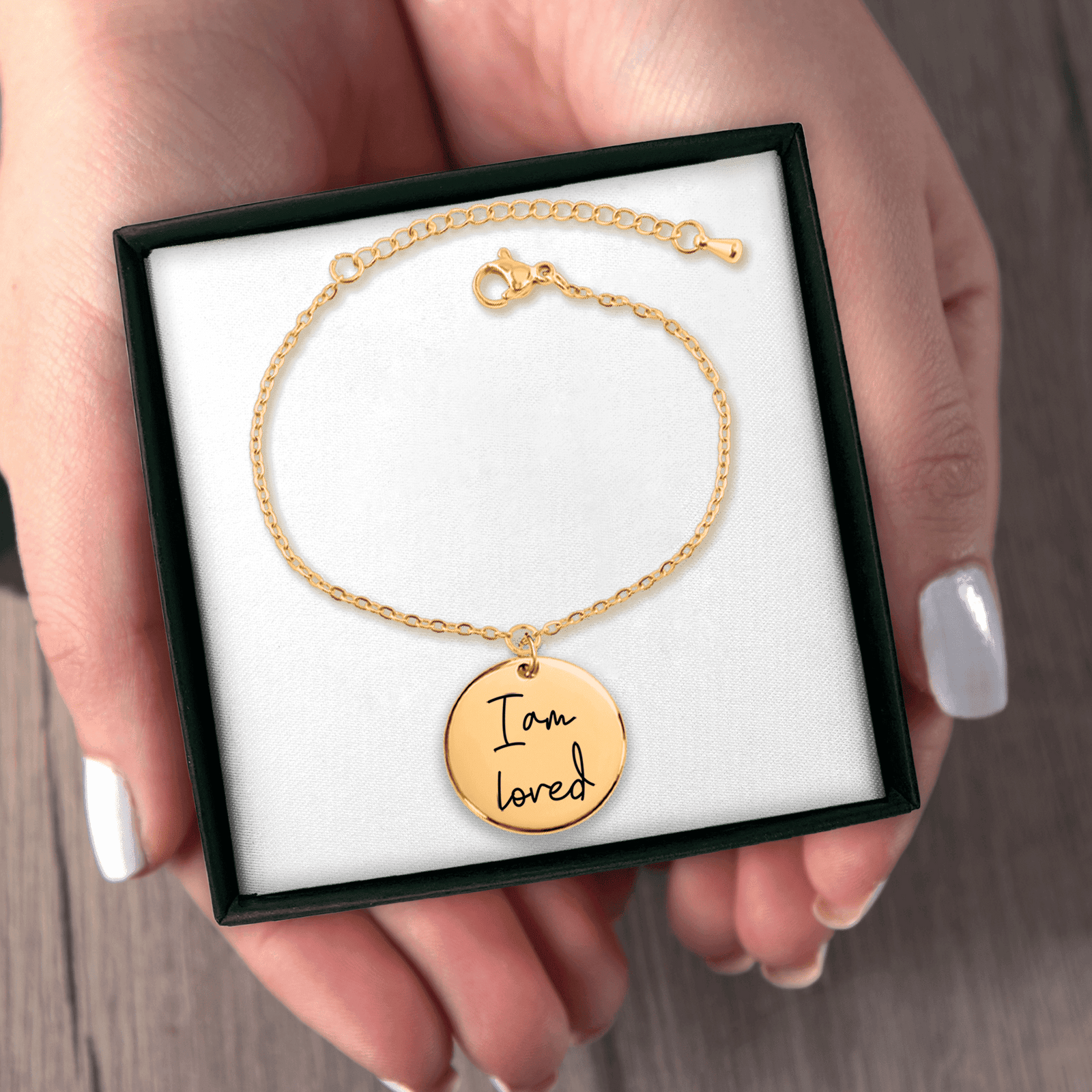 Bracelet Médaille Affirmations Personnalisée