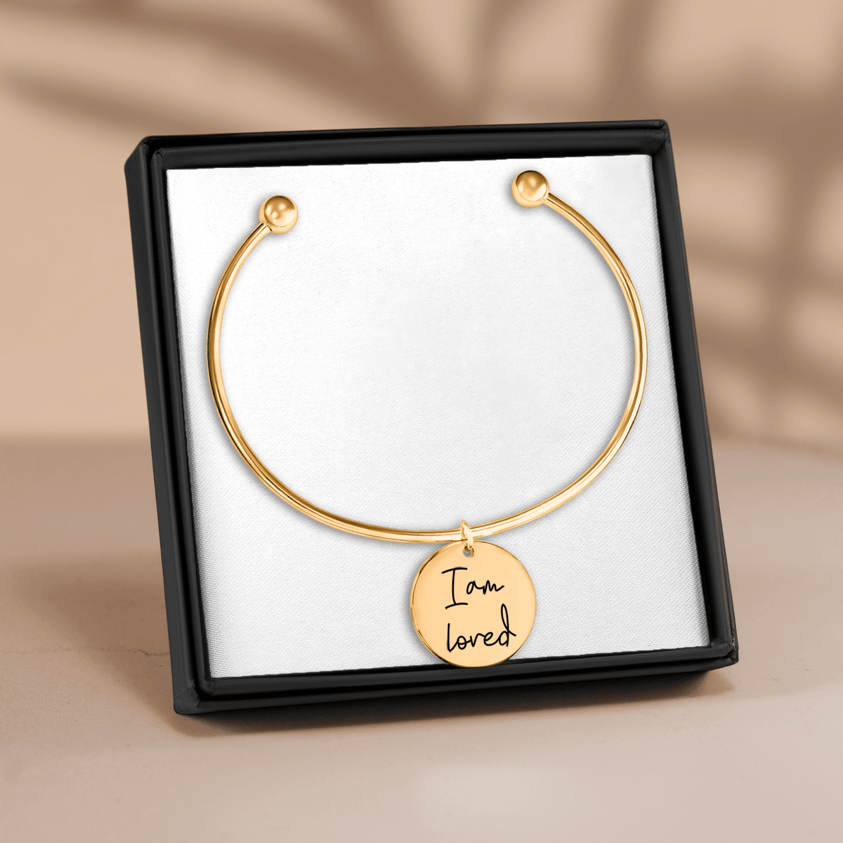 Bracelet jonc Médaille Affirmations Personnalisée