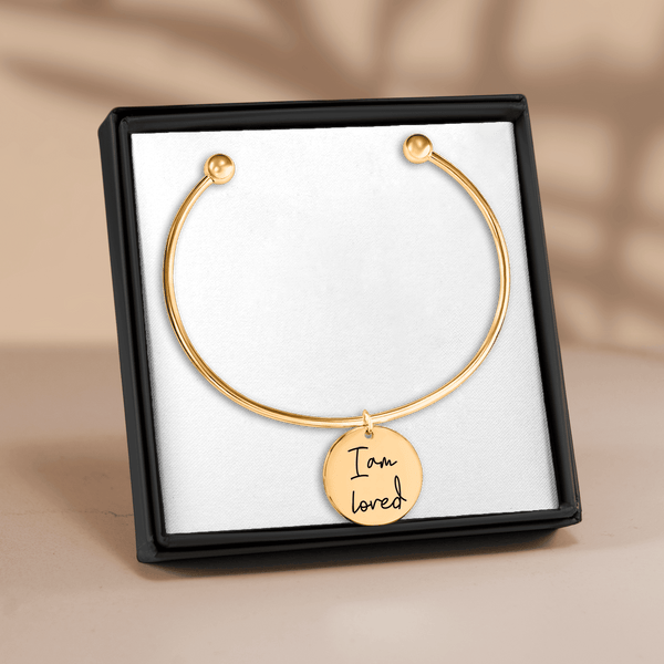 Bracelet jonc Médaille Affirmations Personnalisée