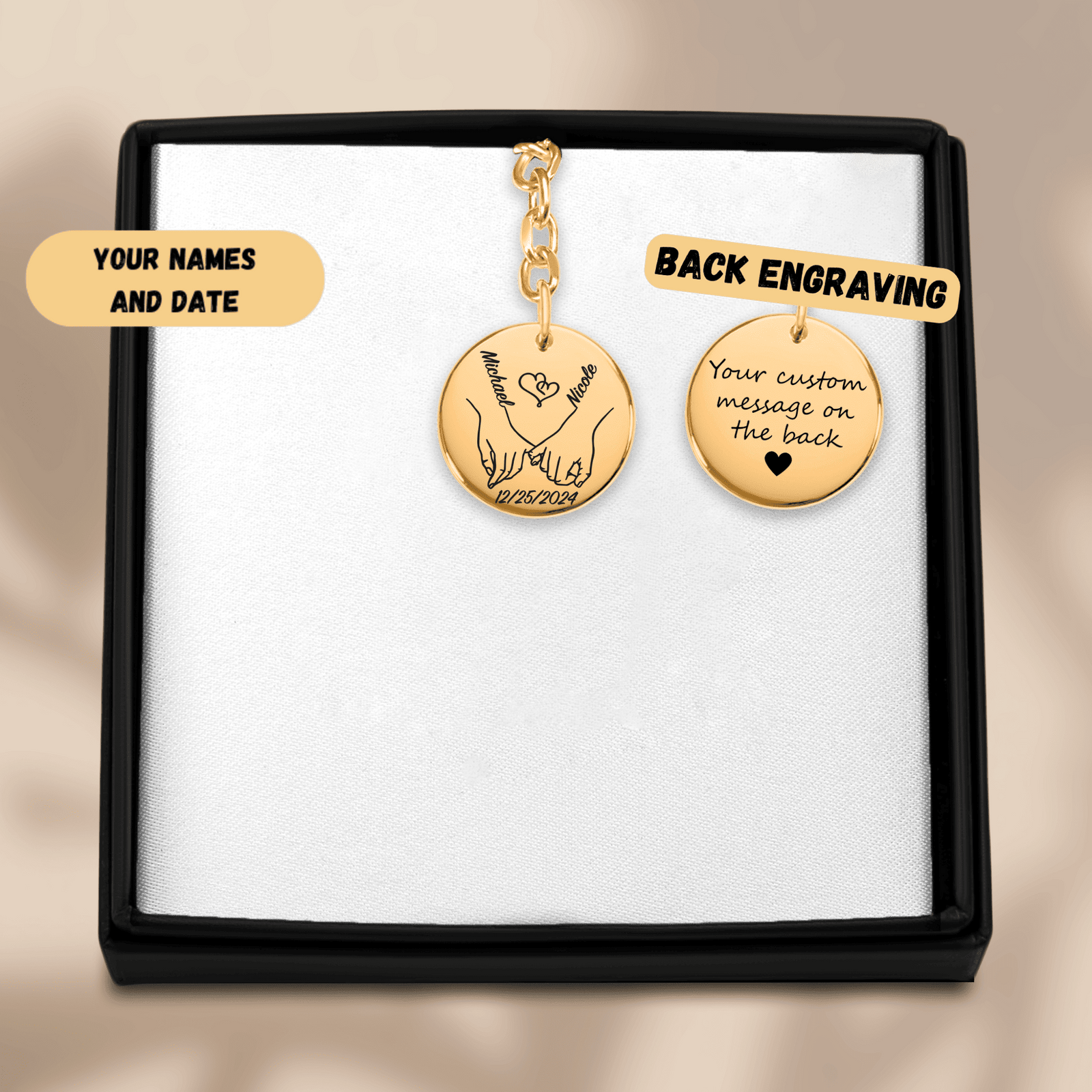 Porte-clés Médaille Notre Premier Noël Ensemble