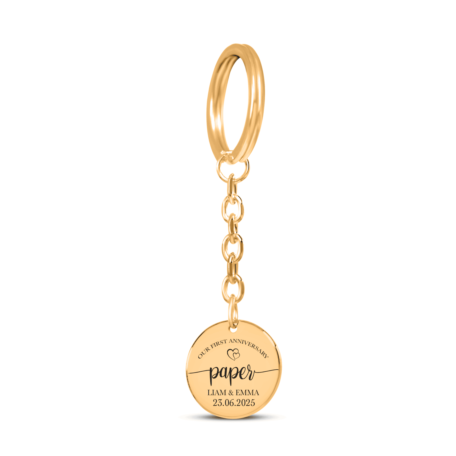 Porte-clés Médaille Anniversaire de Mariage 1 an (noces de coton)
