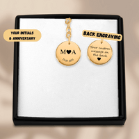 Porte-clés Initiales Entrelacées Personnalisé (Etched In Time)