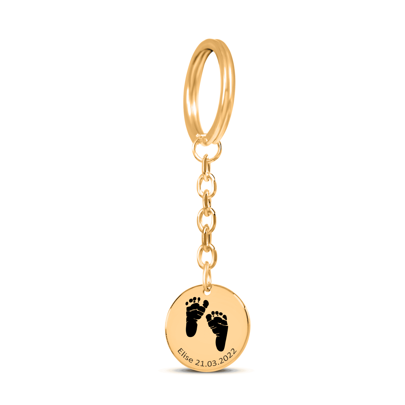 Porte-clés Empreinte de Pied Réelle Gravée