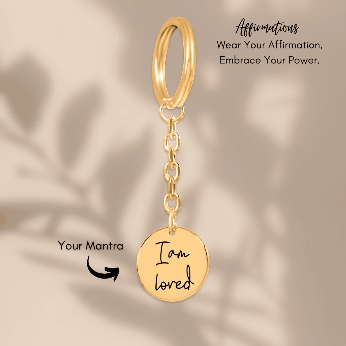 Porte-clés Médaille Affirmations Personnalisée