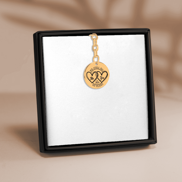 Porte-clés Médaille Anniversaire de Mariage 40 ans (noces d'émeraude)
