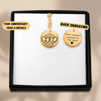 Porte-clés Médaille Anniversaire de Mariage 45 ans (noces de vermeil)
