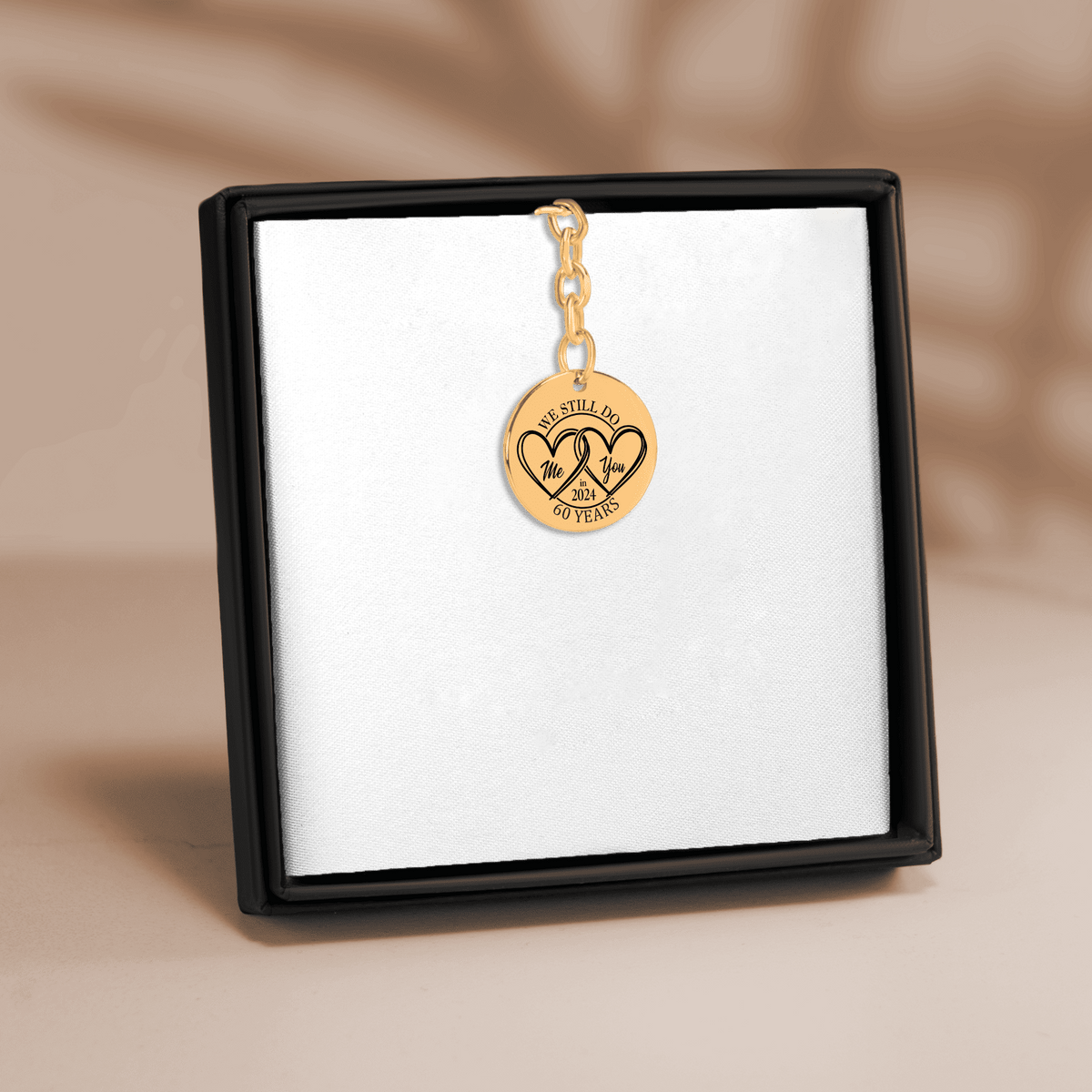 Porte-clés Médaille Anniversaire de Mariage 60 ans