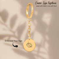 Porte-clés Médaille Florale Signe Astrologique Cancer