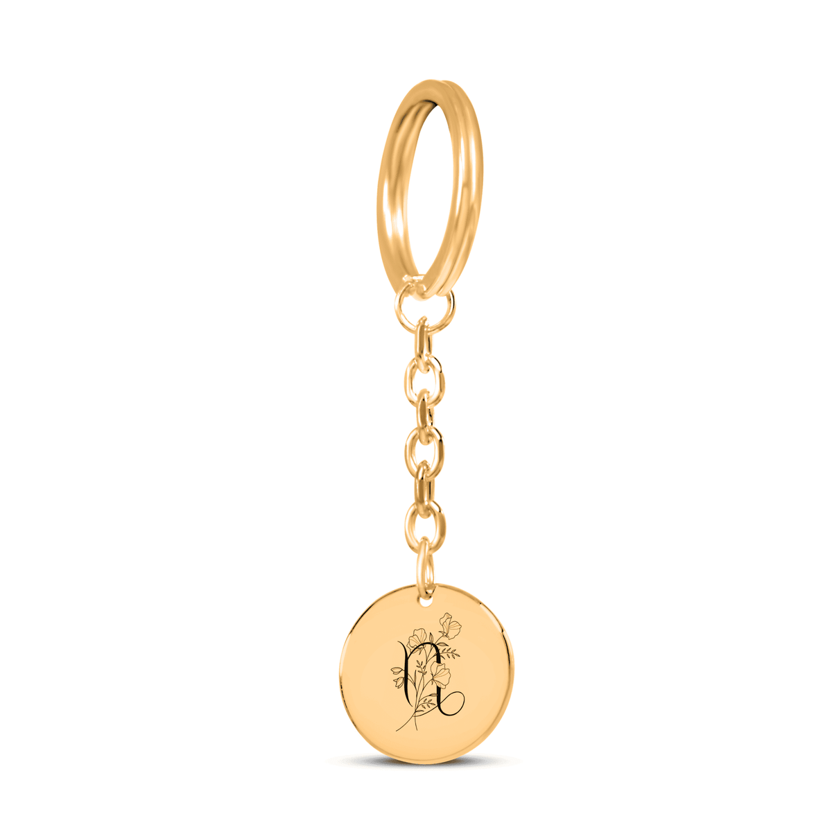 Porte-clés Médaille Florale Signe Astrologique Capricorne