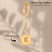 Porte-clés Médaille Florale Signe Astrologique Capricorne
