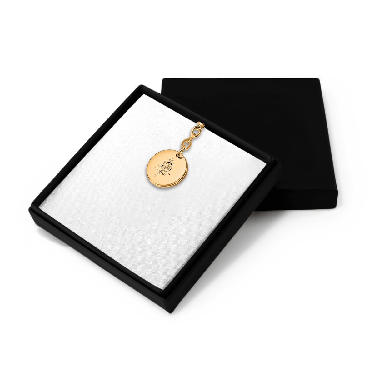 Porte-clés Médaille Florale Signe Astrologique Balance