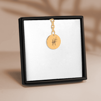 Porte-clés Médaille Florale Signe Astrologique Poissons
