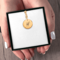 Porte-clés Médaille Florale Signe Astrologique Poissons