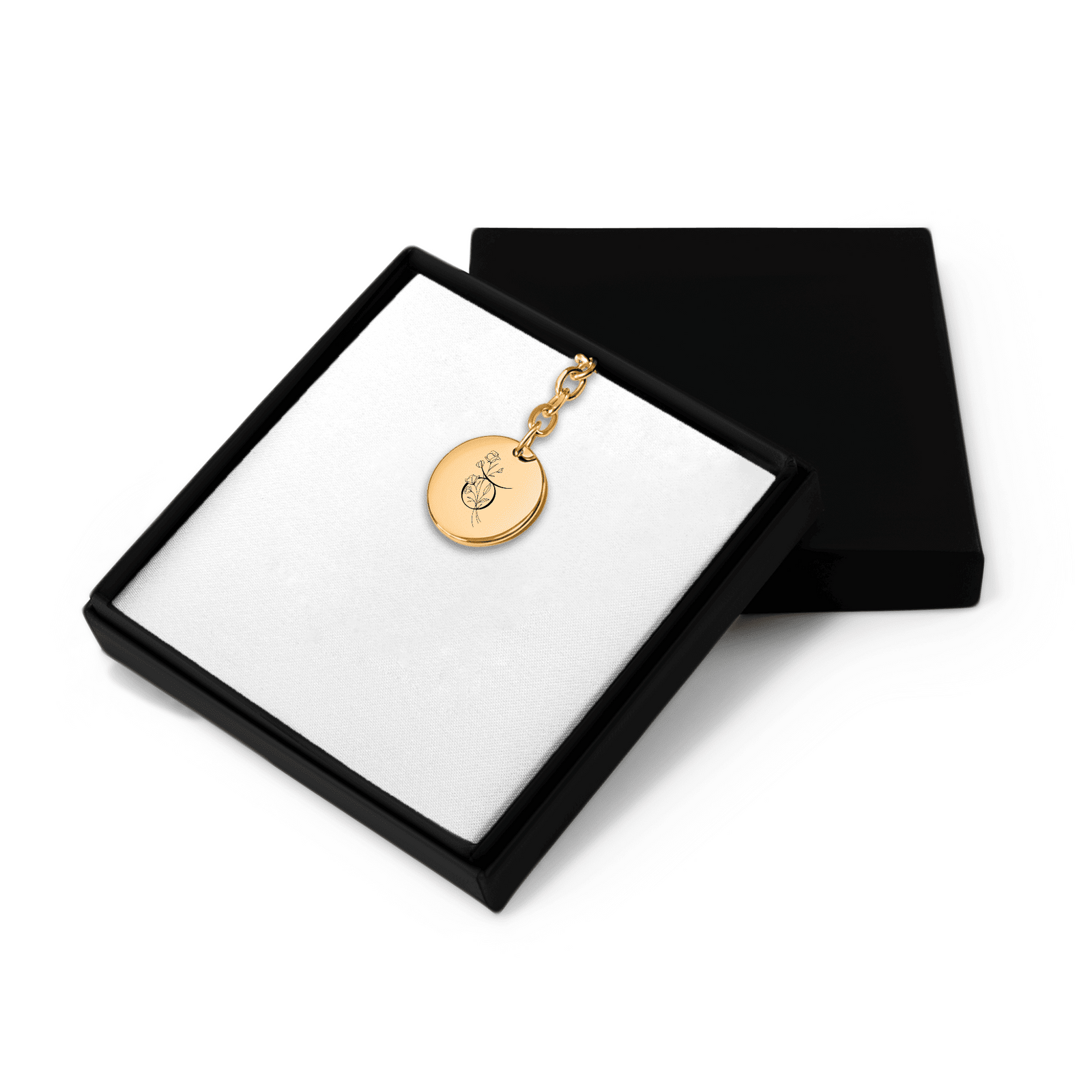 Porte-clés Médaille Florale Signe Astrologique Taureau