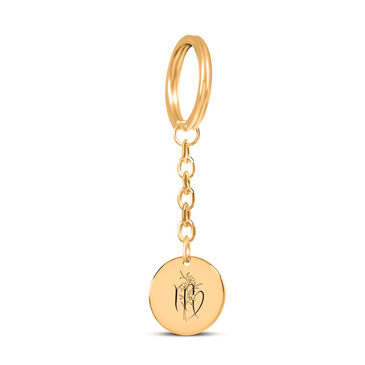 Porte-clés Médaille Florale Signe Astrologique Vierge