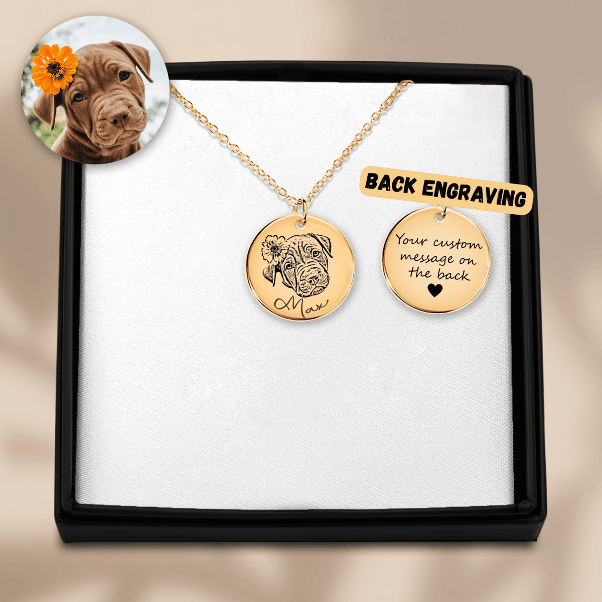 Collier Portrait de Chien Personnalisé